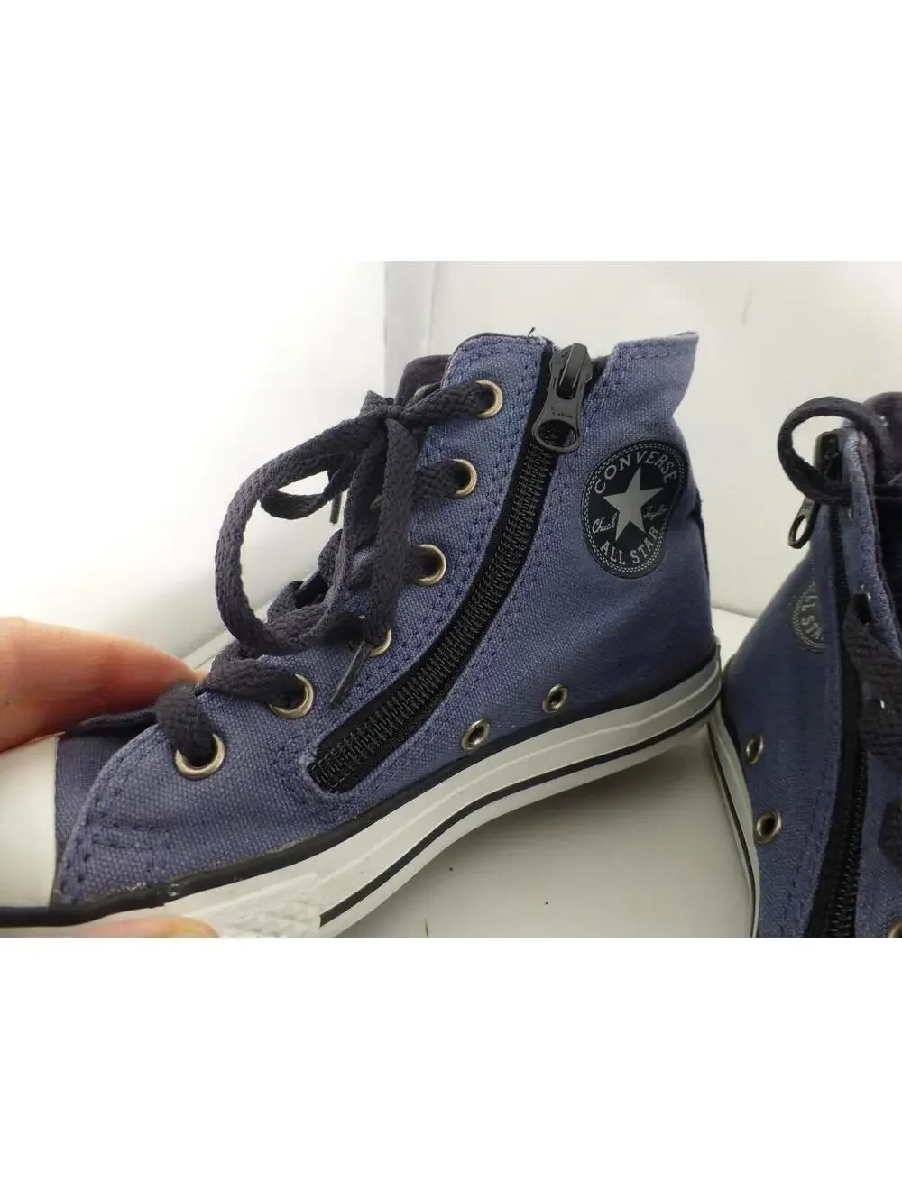 Converse All Star Chuck Taylor High Top Sneakers Blue Side Zip Women's US 1 - P1 - Picture 6 of 11